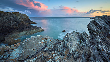 Stones Rocks Ocean Waves Under White Clouds Blue Sky Nature HD wallpaper