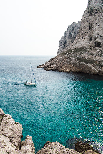 Nature, Water, Stones, Sea, Rocks, Yacht HD phone wallpaper