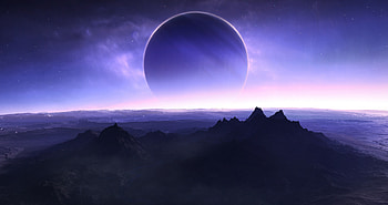 Planets Mountains Sea Sky Artwork , artwork, artist, digital-art, planets, sea HD wallpaper