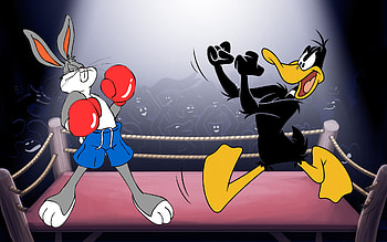 Looney Tunes, Boxer Bugs Bunny, Daffy Duck, backgrounds HD wallpaper