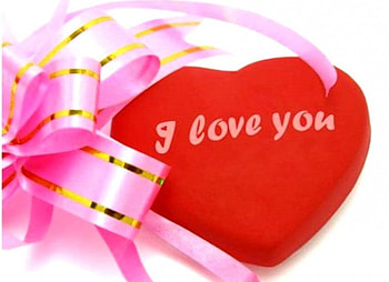 I Love You, pink bow, gold stripes, red heart, love HD wallpaper