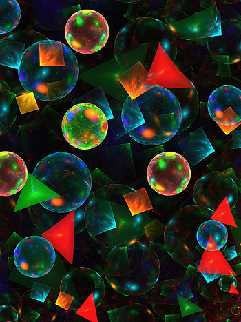 Abstract, Multicolored, Motley, Form, Balls, Triangles HD phone wallpaper