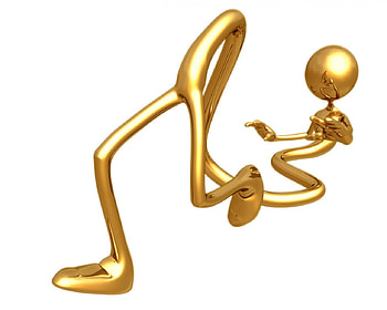 Help! I'm melting..., gold figure, 3d, stretched HD wallpaper