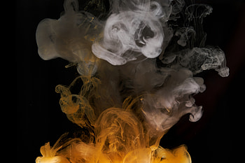 Clouds, ink, gray and yellow, abstract, underwater HD wallpaper