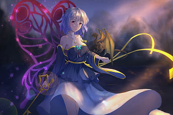 Anime girl, dragon, Rumia Tingel, Rokuaka HD wallpaper