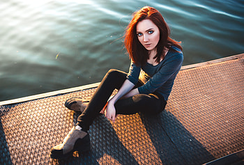Redhead Girl Blue Eyes, girls, eyes, model, graphy HD wallpaper