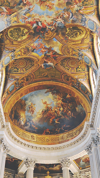 Chteau de Versailles, Gold marble murales, , Travels HD phone wallpaper