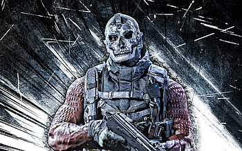 Mace, grunge art, Call of Duty, soldiers, Call Of Duty characters, gray abstract rays, Call of Duty Modern Warfare, Mace Call Of Duty HD wallpaper