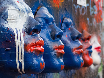 Art, Miscellanea, Miscellaneous, Paint, Sculpture, Face HD wallpaper