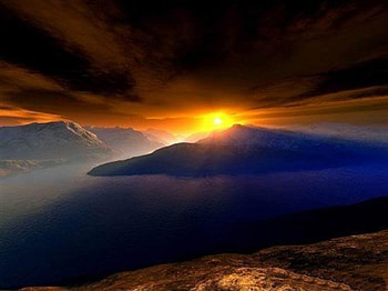 Sunset Over the Mountain, landscape, clouds, nature, mountains, sunset HD wallpaper