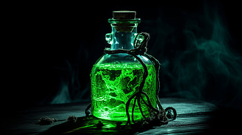 Green Toxic Potion, toxic, potion, man made, bottle HD wallpaper