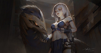 Ghost town, daenerys targaryen, fantasy, art, dragon, girl, luminos, letrongdao HD wallpaper