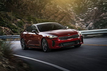 Red sedan, Kia Stinger HD wallpaper
