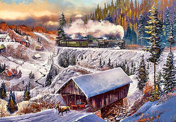 winterlandscape, landscape, winter, house, railroad HD wallpaper