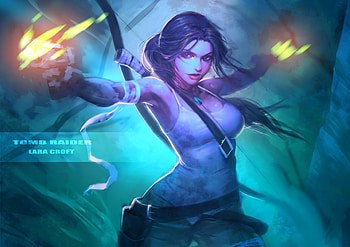 Lara Croft, cute, long hair, lara, game, gun, warrior, female, sexy, pistol, hot, girl, anime girl, anime, video game, weapon, fighter, tomb rider HD wallpaper
