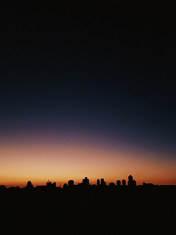 Sky, Night, Horizon, Dark, Night City, Outlines HD phone wallpaper