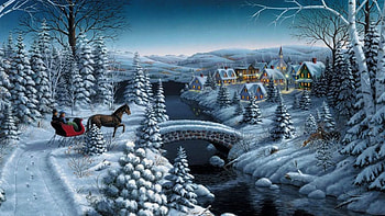 Winter Holiday, winter, bridge, Christmas, snow HD wallpaper