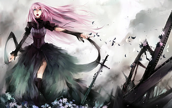 Megurine Luka, luka, vocaloid, dress, beauty, nice, music, look, sexy, sword, blue eyes, girl, beautiful, pink hair, pink, anime, pretty, cool, face, megurine HD wallpaper