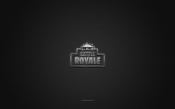 Fortnite Battle Royale logo, silver shiny logo, Fortnite Battle Royale metal emblem, gray carbon fiber texture, Fortnite Battle Royale, brands, creative art, Fortnite Battle Royale emblem, Fortnite HD wallpaper