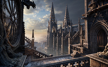 Gothic Architecture, Artstation gothic, Modular kit HD wallpaper