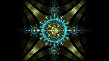 Abstract, Circles, Fractal, Glow, Mechanism HD wallpaper