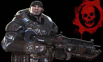 Marcus Fenix, gears of war, red, locust, blood, gow, war HD wallpaper