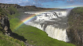 Gullfoss Waterfall, Geyser, Golden Circle, Iceland visit HD wallpaper
