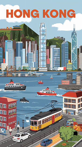 Vibrant Hong Kong for Your , city skyline HD phone wallpaper