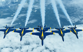 Blue Angels, United States Navy, flight demonstration squadron, Boeing FA-18 Super Hornet, combat aircraft, USA HD wallpaper