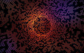 neon light tunnel, cyberspace, 3d tunnel, 3d neon balls, creative 3d background, light background, technology background HD wallpaper