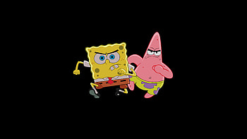 General simple simple background black background SpongeBob SquarePants Patrick Star HD wallpaper