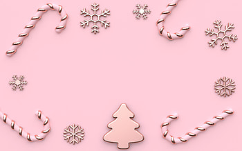 pink xmas decorations, , New Year decoration, xmas 3D decorations, christmas frames, pink backgrounds, christmas decorations, Happy New Year, Merry Christmas, new year concepts, xmas frames HD wallpaper