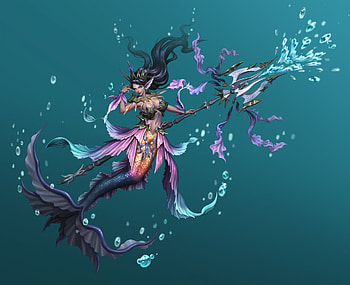 Mermaid, summer, blue, fantasy, ye jeong, girl, water, siren, vara HD wallpaper
