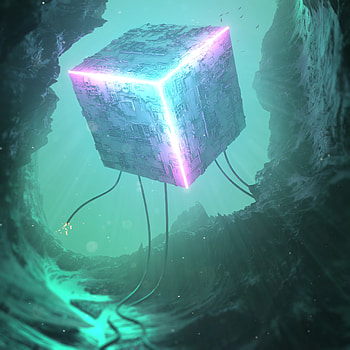 3D, Neon, Backlight, Illumination, Cube HD phone wallpaper