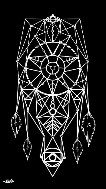 Neo Dream, Black & White, artistic, dreamcatcher HD phone wallpaper