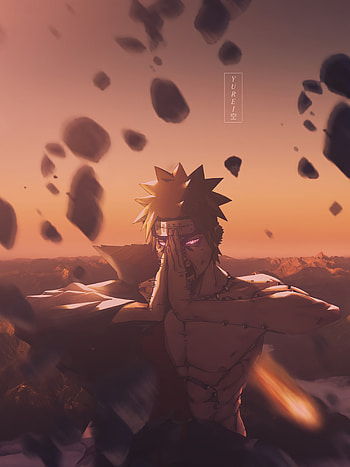 Yahiko Pain, sky, narutoshippuden, sageofsixpath, akatsuki, pain, stones, anime HD phone wallpaper