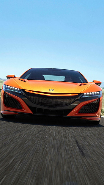 Acura NSX, Orange sports car, Mobile , Automotive beauty HD phone wallpaper