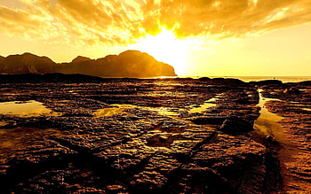 Landscape, Sunset, Beach HD wallpaper