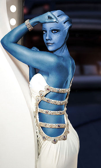 Liara T'Soni, Rendereffect artwork, Mass Effect romance, Asari beauty HD phone wallpaper