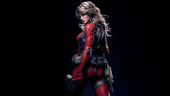 Lady Deadpool , lady-deadpool, superheroes, artwork, artist, digital-art, ai, dark HD wallpaper