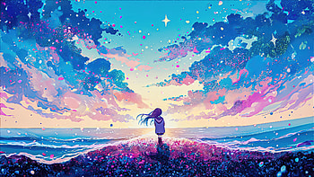 Chill Girl With A Tranquil View, artist, artwork, digital-art HD wallpaper