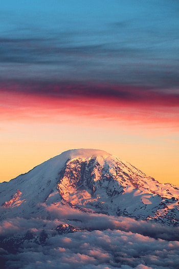 Nature, Mountains, Clouds, Snow, Dawn, Vertex, Top HD phone wallpaper