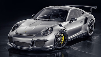 Silver front view, Porsche 911 GT3 RS, High-quality CGI HD wallpaper