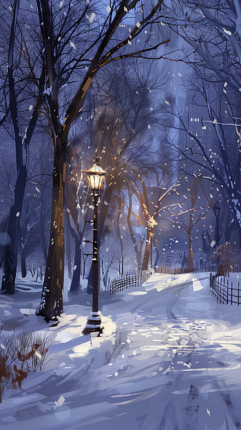 Enchanting Snowy Park - and Enjoy!, winter, snow, snowy park, park HD phone wallpaper