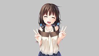 Anime, Peace Sign HD wallpaper