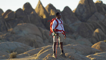 Desert backpacking, Adventure seeker, Mountainous terrain, Stock video footage HD wallpaper