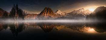 Morning Fog, fog, morning, mountain, lake HD wallpaper