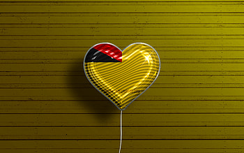 I Love Negeri Sembilan, , realistic balloons, yellow wooden background, Day of Negeri Sembilan, malaysian states, flag of Negeri Sembilan, Malaysia, balloon with flag, States of Malaysia, Negeri Sembilan flag, Negeri Sembilan HD wallpaper