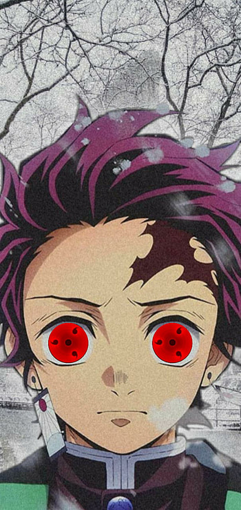 Sharingan tanjiro, eye, head HD phone wallpaper