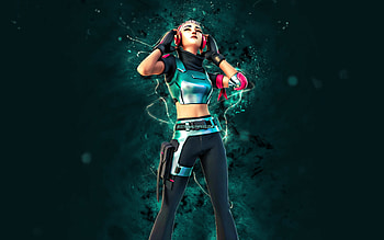 Mel, , blue neon lights, Fortnite Battle Royale, Fortnite characters, Mel Skin, Fortnite, Mel Fortnite HD wallpaper